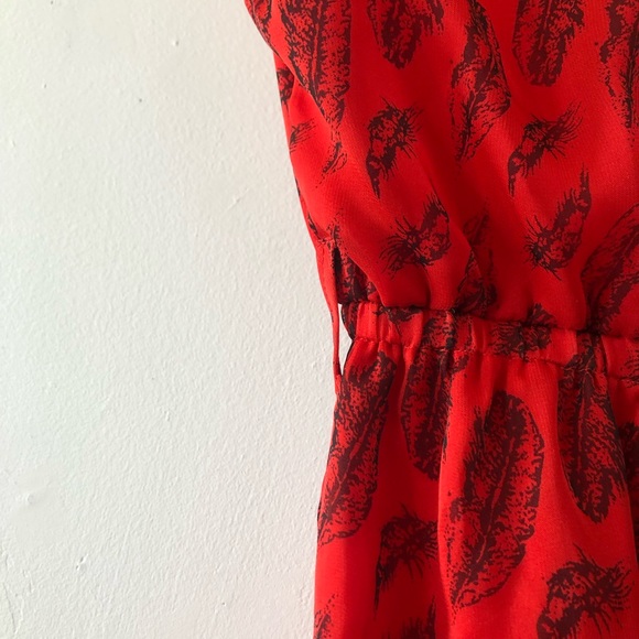 Lost and found feather red dress - Picture 3 of 5